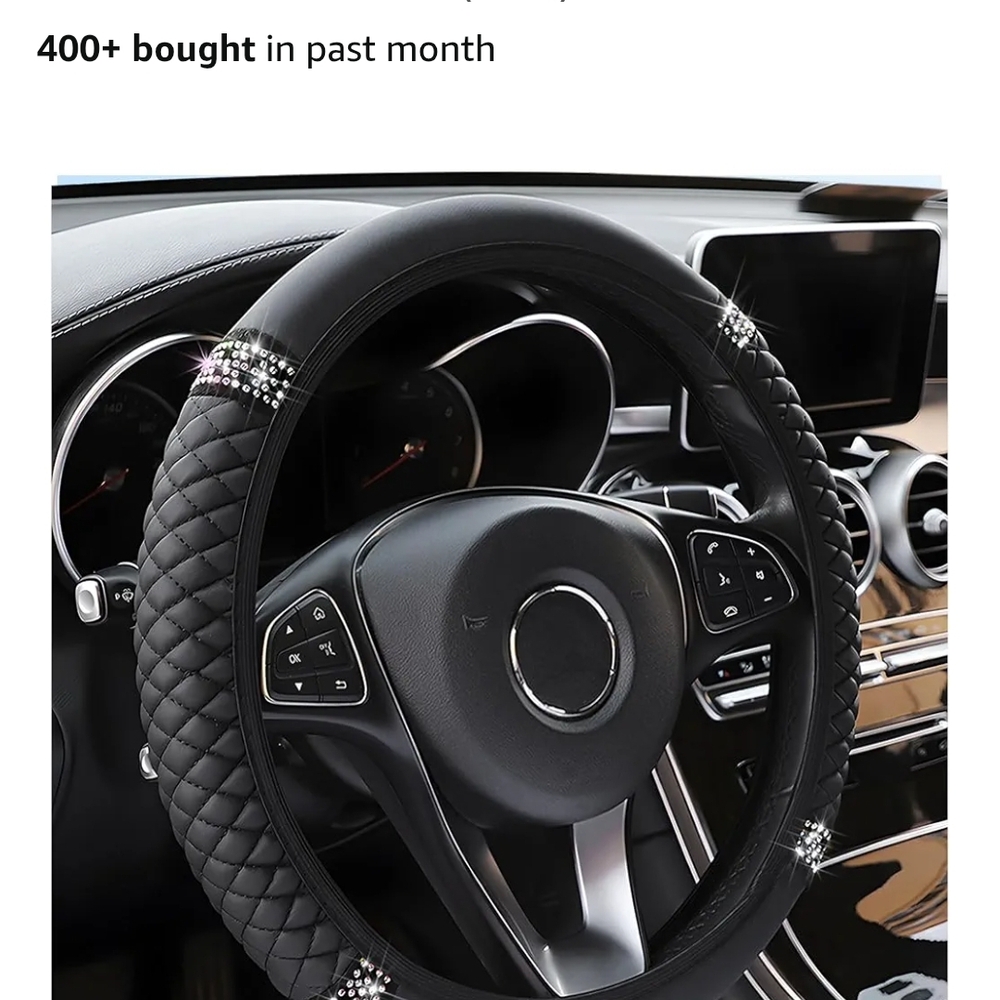 Luxury Black Steering Wheel Cover